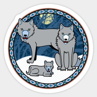 Cunning Gray Wolf Pack Sticker